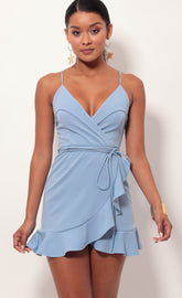 Ruffle Dress in Pastel Blue