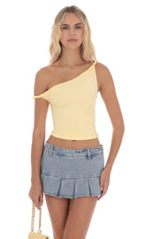 Off Shoulder Twist Top in Yellow