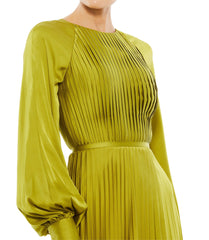 Mac Duggal 26590 Long Sleeve Formal Pleated Dress