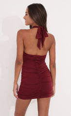 Halter Dress in Burgundy