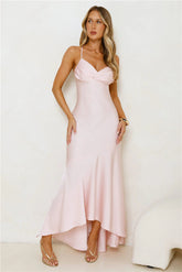 Modern Luxe Satin Maxi Dress Pink