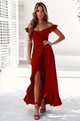 HELLO MOLLY Sweeter Than Honey Maxi Dress Red