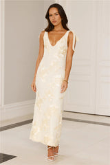 Golden Doll Mesh Maxi Dress Yellow