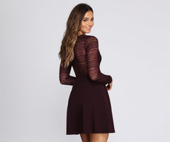Secret Obsession Lace Skater Dress