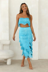HELLO MOLLY Dancer In The Room Midi Skirt Blue