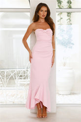 Luxe Reverie Strapless Maxi Dress Pink