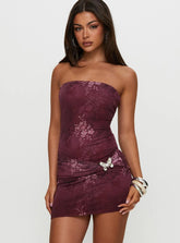 Luxurie strapless mini dress multi