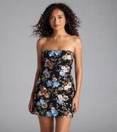 Flowery Dream Floral Embroidered A-Line Mini Dress