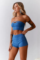 HELLO MOLLY Britney Vibes Denim Crop Blue