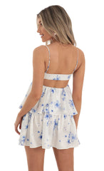 Floral Ruffle Dress in White