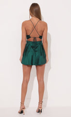 Fit and Flare Dress in Green