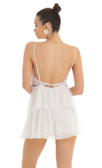 Ruffle Tiered Dress in White