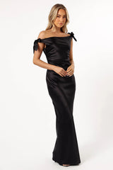 Selma Off Shoulder Maxi Dress - Black
