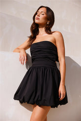 HELLO MOLLY Upon A Cloud Strapless Mini Dress Black
