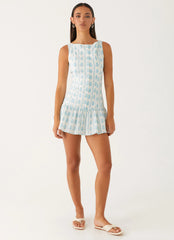 Meggie Linen Mini Dress - Sweet Daydream Print