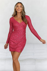 HELLO MOLLY Zoe Sequin Mini Dress Pink