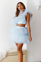 HELLO MOLLY Drinks On The House Tulle Top Blue