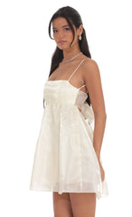 Sheen Babydoll Dress in Cream