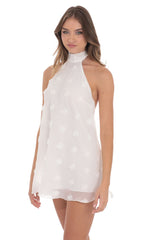 Florette Halter Shift Dress in White