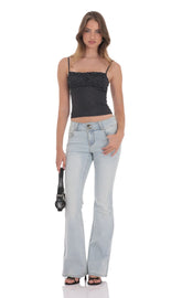 Low Rise Flare Jeans in Light Denim