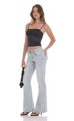 Low Rise Flare Jeans in Light Denim