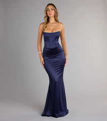 Jayden Satin Strapless Corset Mermaid Formal Dress