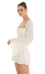 Flare Sleeve Dress in Ivory