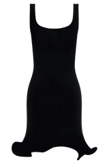 Sandra Square Neck Knit Mini Dress - Black