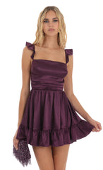 Fit and Flare Dress in Purple