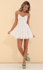 Fit and Flare Dress in Floral White