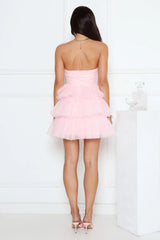 Secret Soirée Tulle Strapless Mini Dress Pink