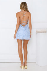 Poolside Glimmer Mini Dress Blue