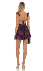 Fit and Flare Dress in Purple