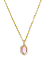 Hallie Gold Short Pendant Necklace Sunrise Watercolor Illusion