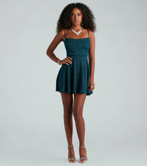 Glam Muse Glitter Knit Skater Dress