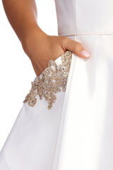 Rose Formal Satin Party Dress