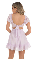 Puff Sleeve Dress in Purple