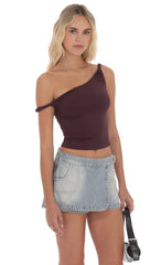 Off Shoulder Twist Top in Wine