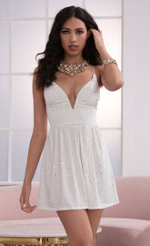 Plunge Matte Dress In White