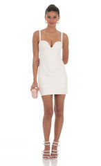 Faux Leather Dress in White