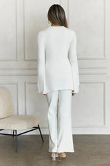 HELLO MOLLY Cozy Holidays Ribbed Pants Cream