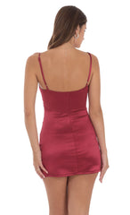 Satin Dress in Wine