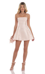 Sheen Fit and Flare Dress in Pink