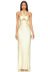 Ruffled Strapless Long Dress