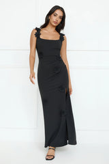 Moonlight Veil Maxi Dress Black
