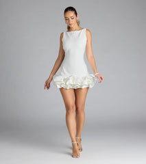 Ellerie Low Back Ruffle Bubble Short Dress