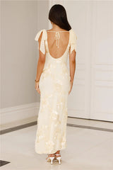 Golden Doll Mesh Maxi Dress Yellow