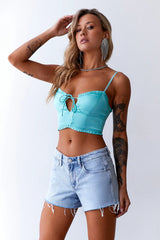 HELLO MOLLY Dream In Silk Top Aqua