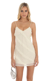 Ruffle Dress in Ivory