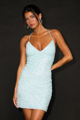 Keep Glowing Mint Blue Sequin Lace-Up Bodycon Mini Dress Lulus